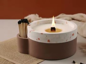 Molde silicona porta vela con saliente